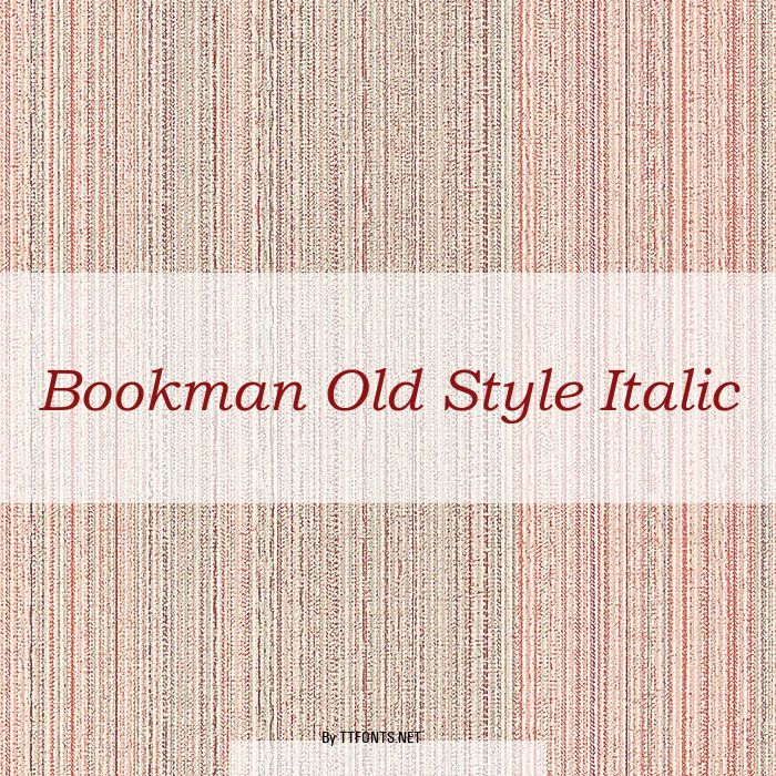 Bookman Old Style Italic example